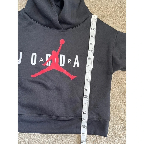 New Jordan Girls Crop Jumpman Sustainable Black Pullover Hoodie Small 8-10 yrs - Picture 8 of 8